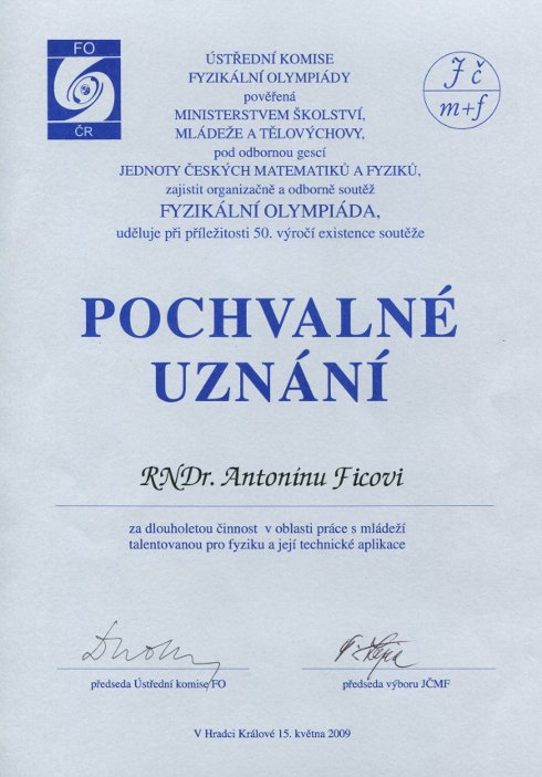 pochvalne uznani rndr antoninu ficovi